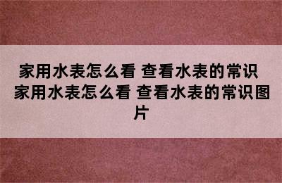 家用水表怎么看 查看水表的常识 家用水表怎么看 查看水表的常识图片